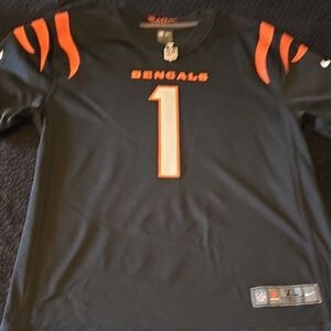 Nike Black and Orange Bengals Jersey